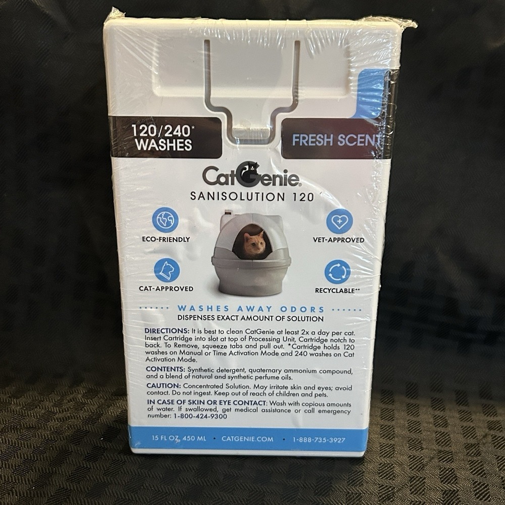 Cat Genie SaniSolution 120 Self-Cleaning Litter Box Washes Fresh Scent SEALED